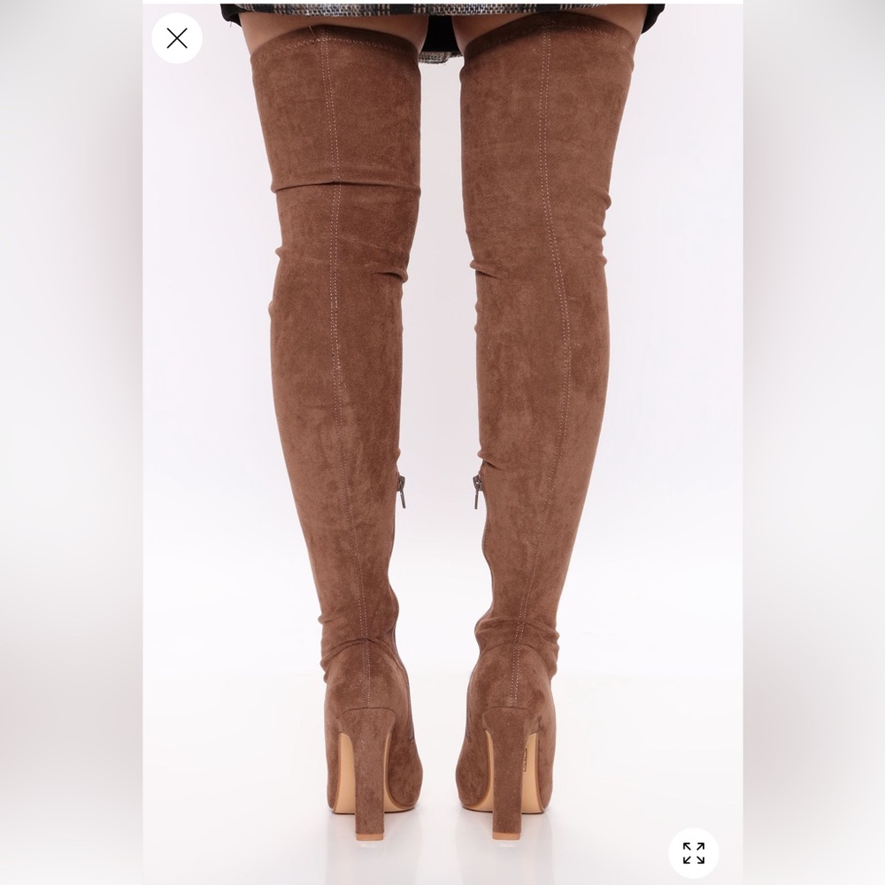 Fashion Nova Women's Heeled Boots - Taupe - Picture 11 of 11